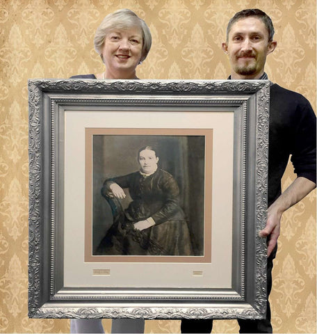 An Old Heirloom Picture Re-Glazed with Ultravue Glass (ie. UV protective & <1% reflection) - The Quality Framing Company & Imaging Services