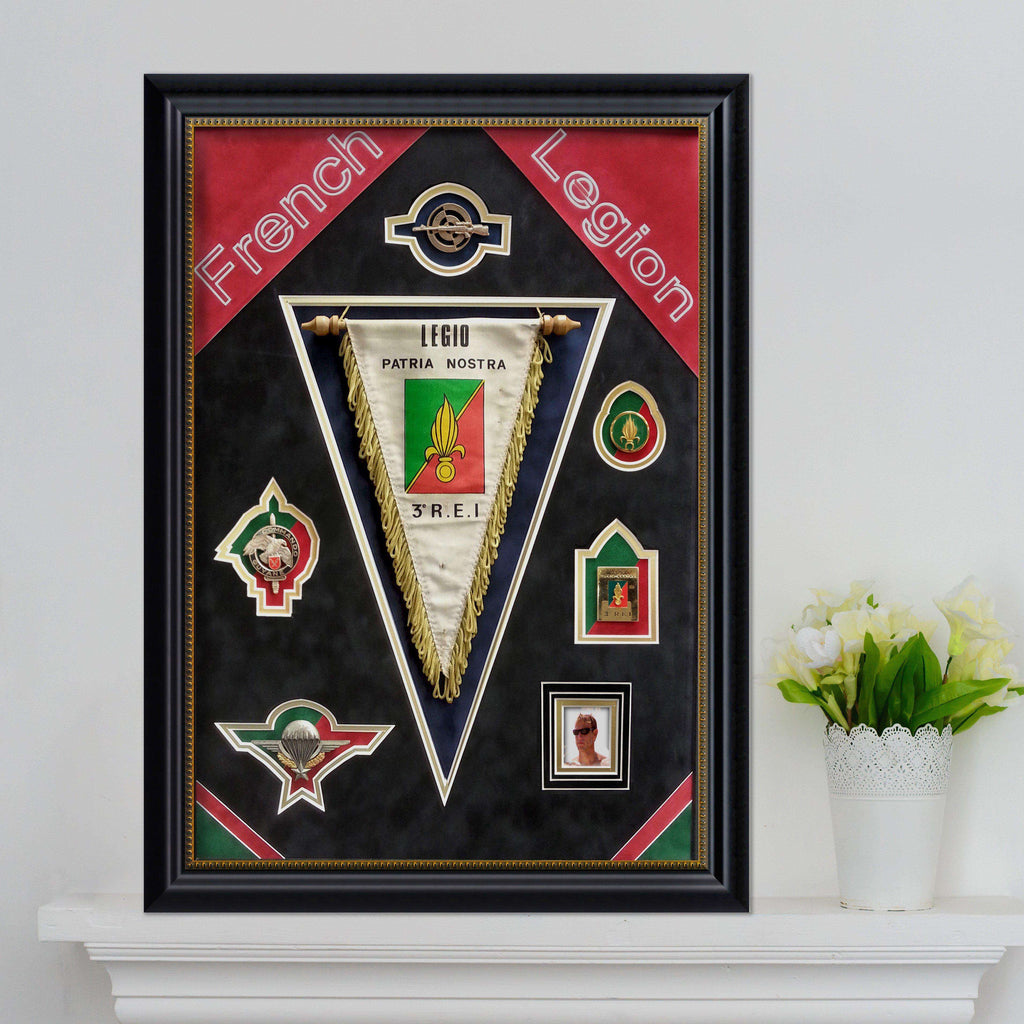 Military Medals from the Foreign Legion framed for a local who enlisted - The Quality Framing Company & Imaging Services
